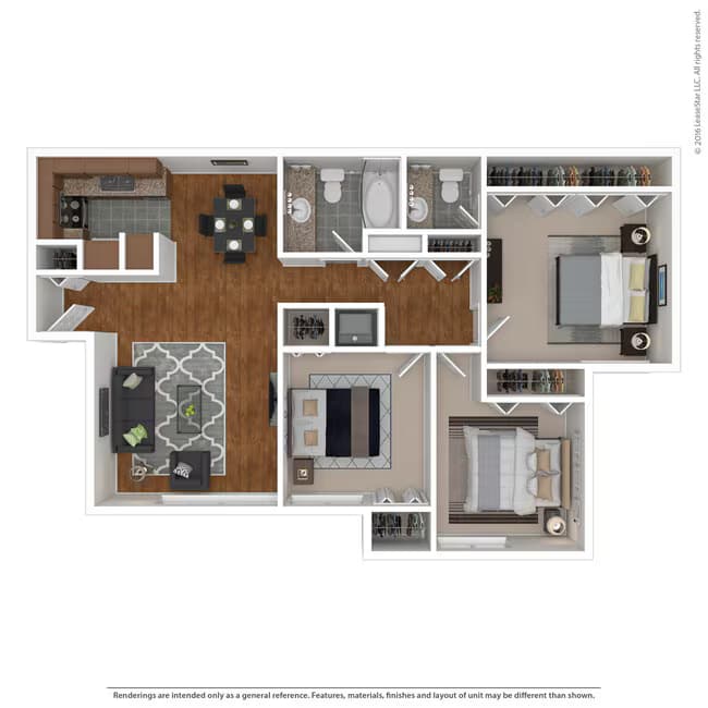 Small 3 Bed 1.5 Bath floor plan