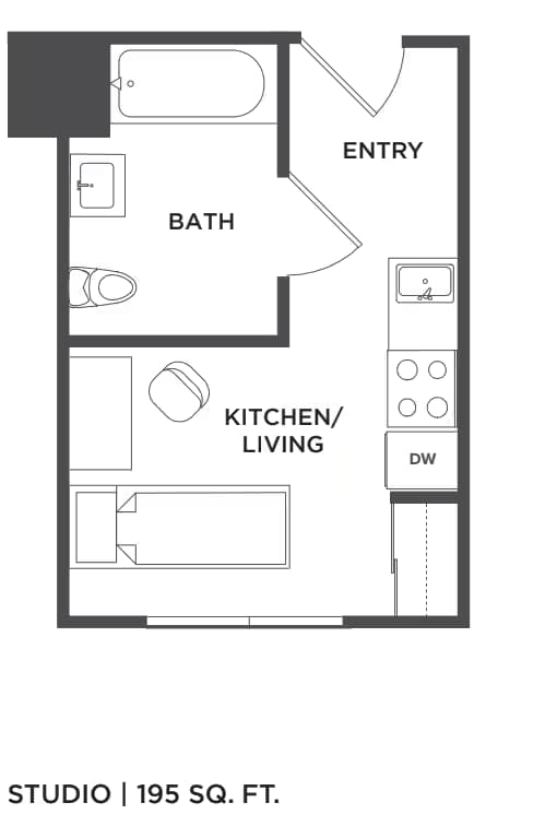 Studio A 122 floor plan