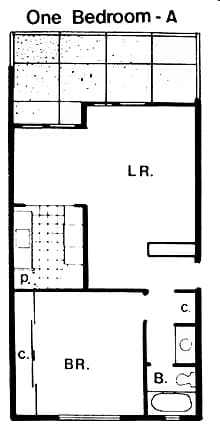 One Bedroom A floor plan