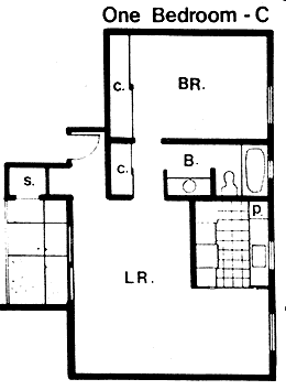 One Bedroom C floor plan