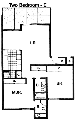 Two Bedroom E floor plan