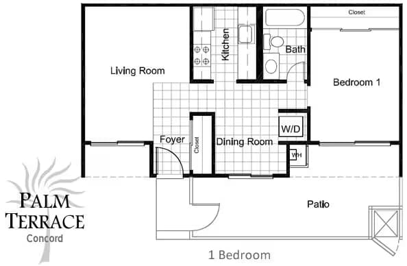 1 Bedroom 155 floor plan