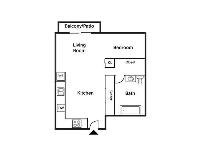 Studio Income-Restricted 222 floor plan