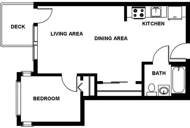 One Bedroom 307 floor plan