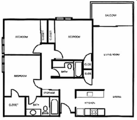 3x2 115 floor plan