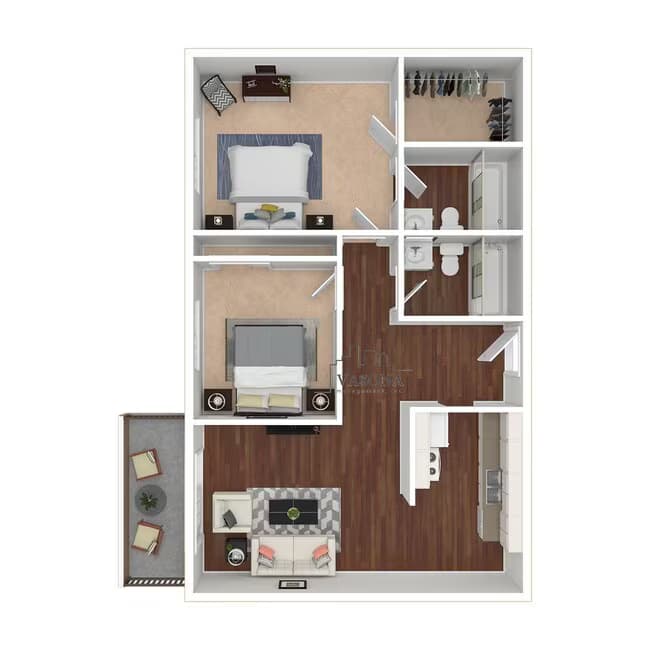 Courtyard 2x2 24 floor plan