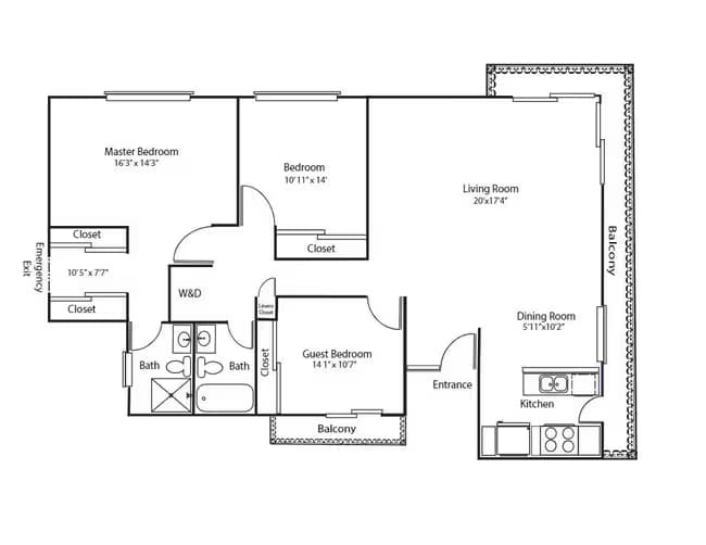 3x2 A floor plan