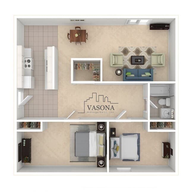2BED 1 BATH 35 floor plan