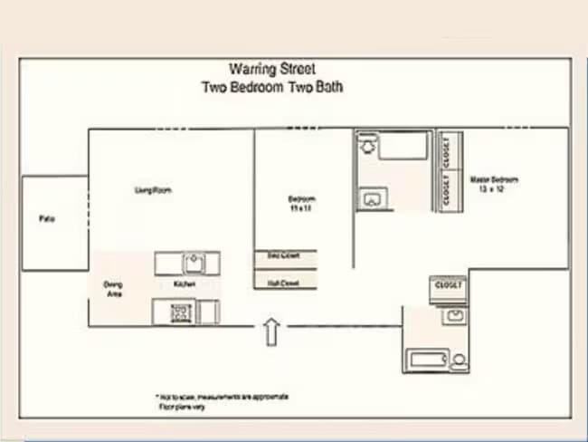 2 Bedroom 2 Bath floor plan