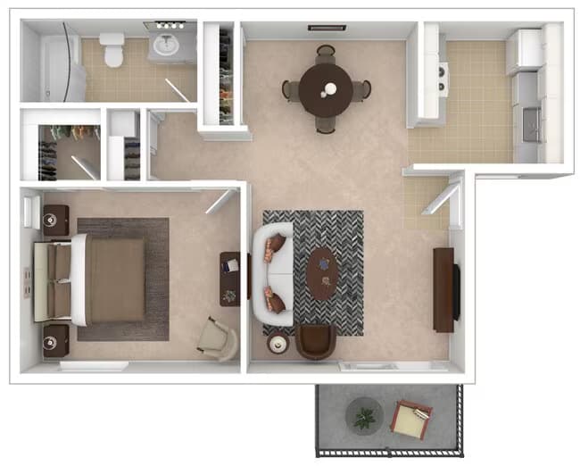 1 Bedroom floor plan