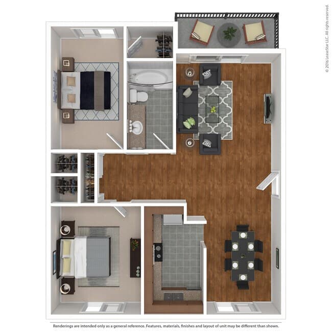 2BR 1BA B1 floor plan