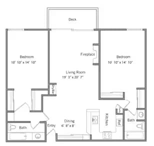 South Shore 2 Bedroom E106 floor plan
