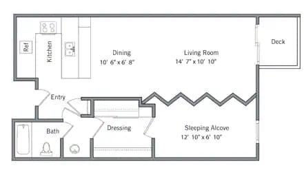 South Shore Studio F334 floor plan