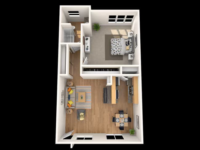 Jr. 1 Bedroom, 1 Bathroom 151 floor plan