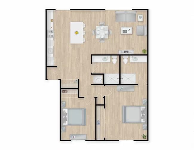 2 Bed, 2 Bath 1101 floor plan