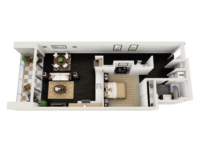 1 Bedroom - 864 sqft 0215 floor plan