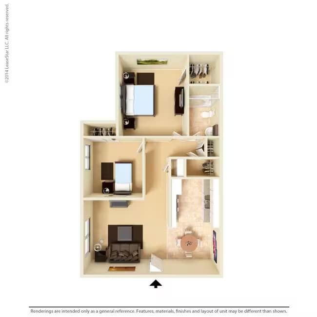 Two Bedroom 25 floor plan