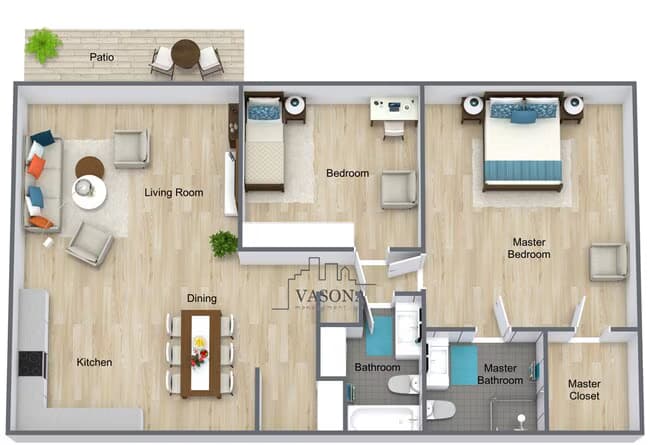 2 Bedroom Type A 77-324 floor plan