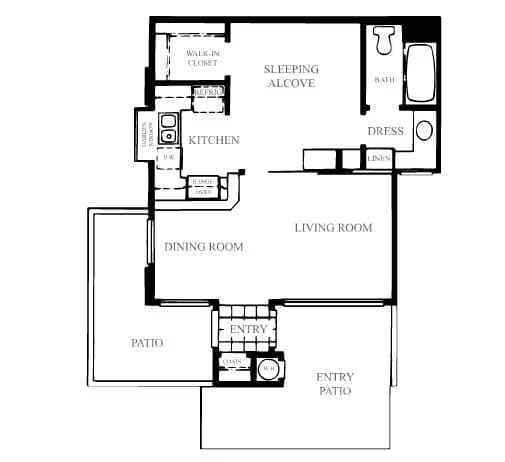 Traditional Studio S1 J102 floor plan