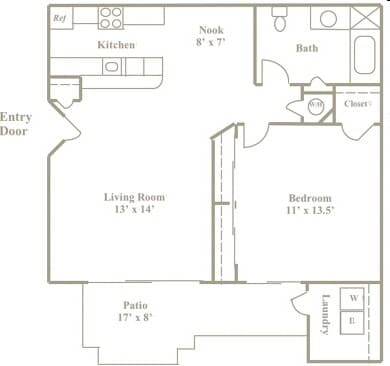 1 Bedroom floor plan