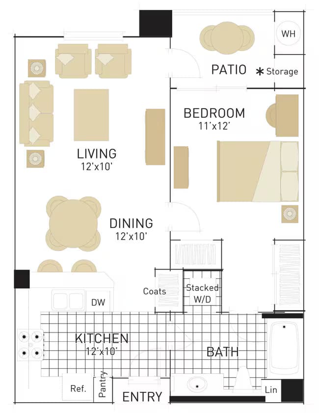 The Redwoods- One Bedrooms 135 floor plan