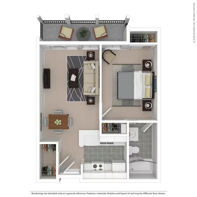 Medium 1 Bed 1 Bath 120 floor plan