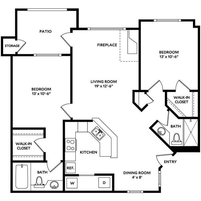 Plan 2B 314 floor plan
