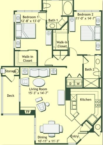 2x2-1195 2109 floor plan