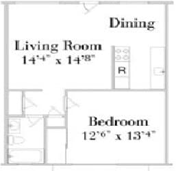 1 Bedroom 1BD-Upstairs floor plan