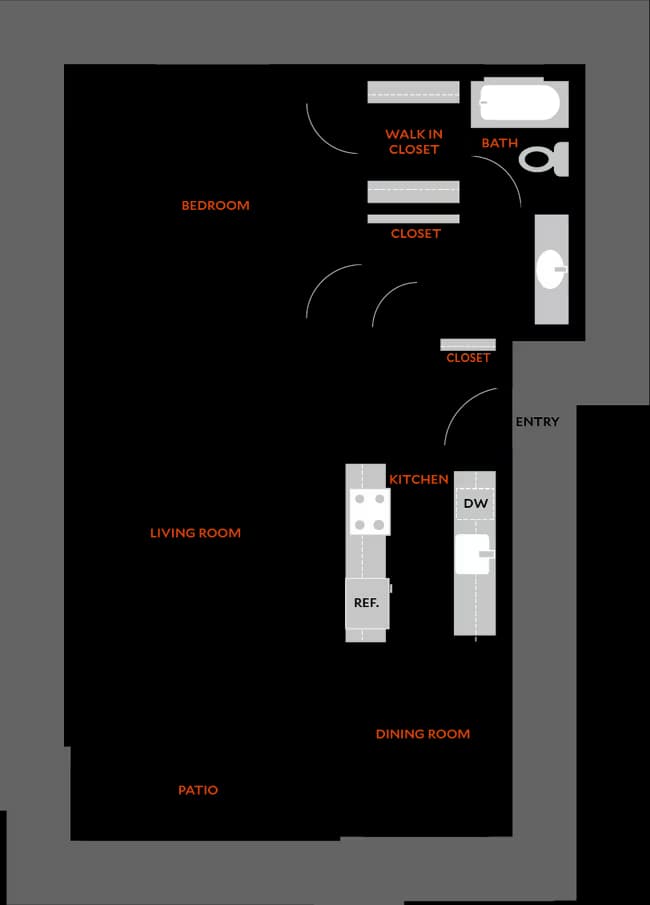 1DR 641W floor plan