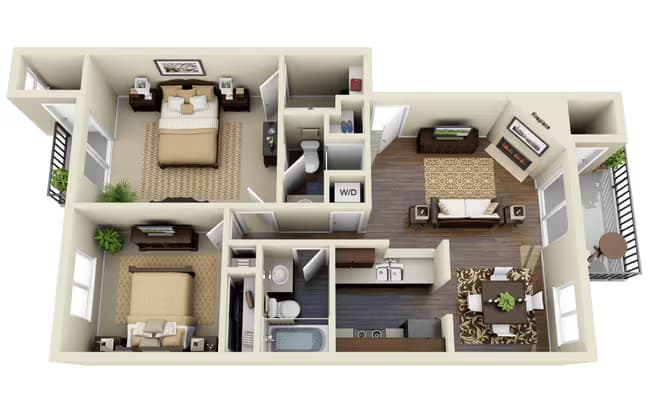 B2 Renovated 2504 floor plan