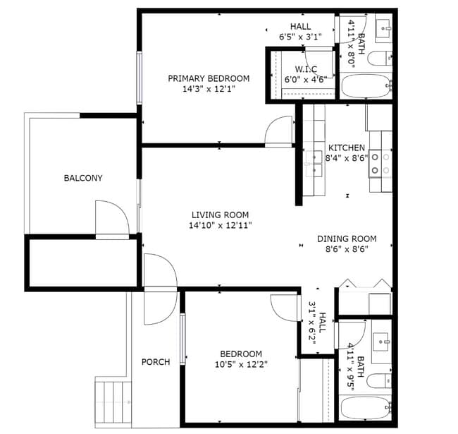 2X2 235 floor plan