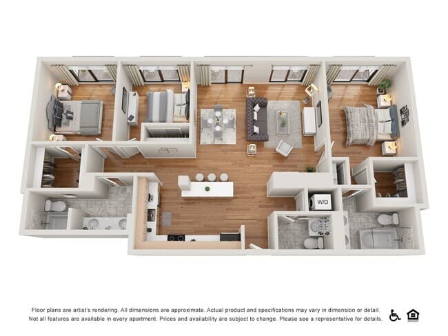 3 Bedroom Renovated floor plan