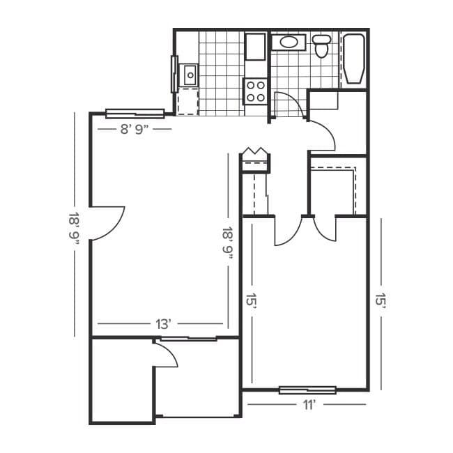 1B 226 floor plan