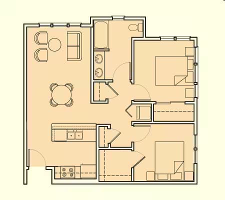 Two Bedroom 1420 floor plan