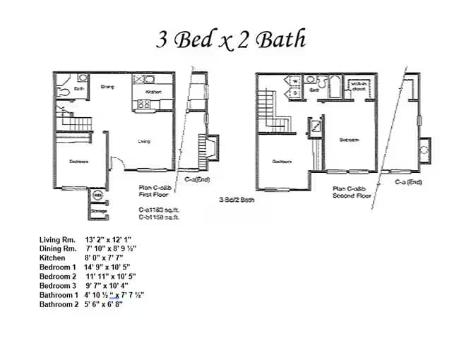 3 bed/2 bath 1521 floor plan