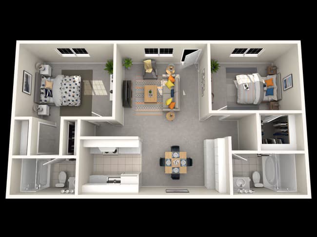 Two Bedroom Two Bath 134 floor plan