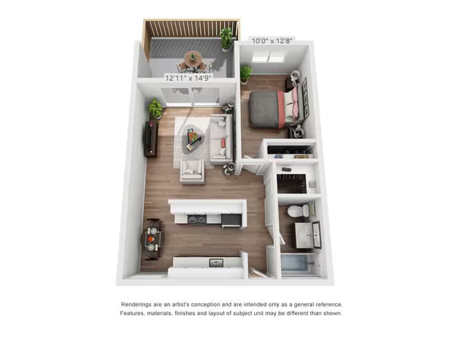 1x1 A floor plan