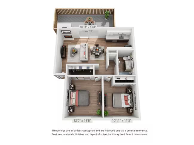 2x1 B floor plan
