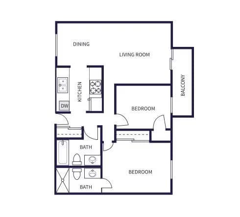 2x2-B3 301 floor plan