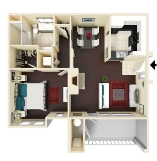 1x1-735 74-365 floor plan