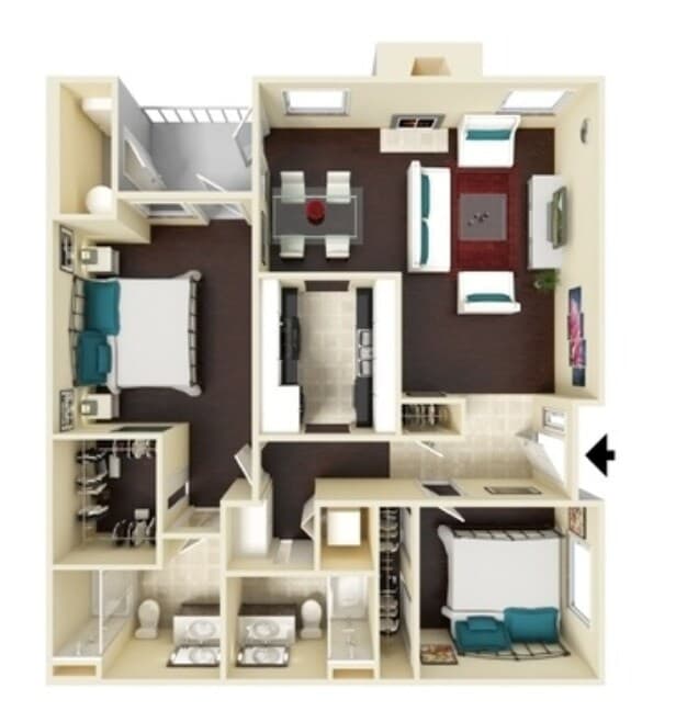 2x2-975 85-343 floor plan