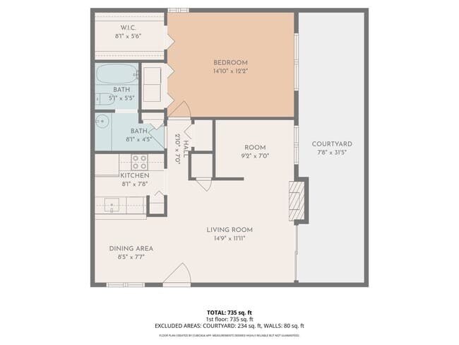 1X1 floor plan
