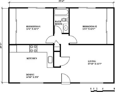 2 BR floor plan