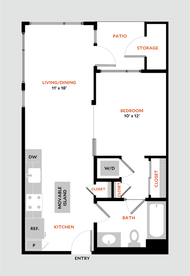 Plan 1B 206 floor plan