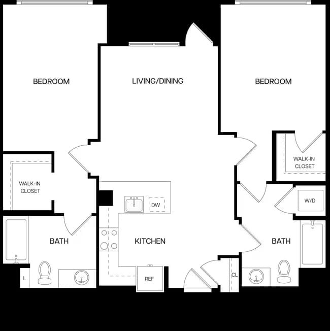 2 Bed/1 Bath-B2 777 floor plan