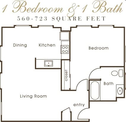 One Bedroom floor plan