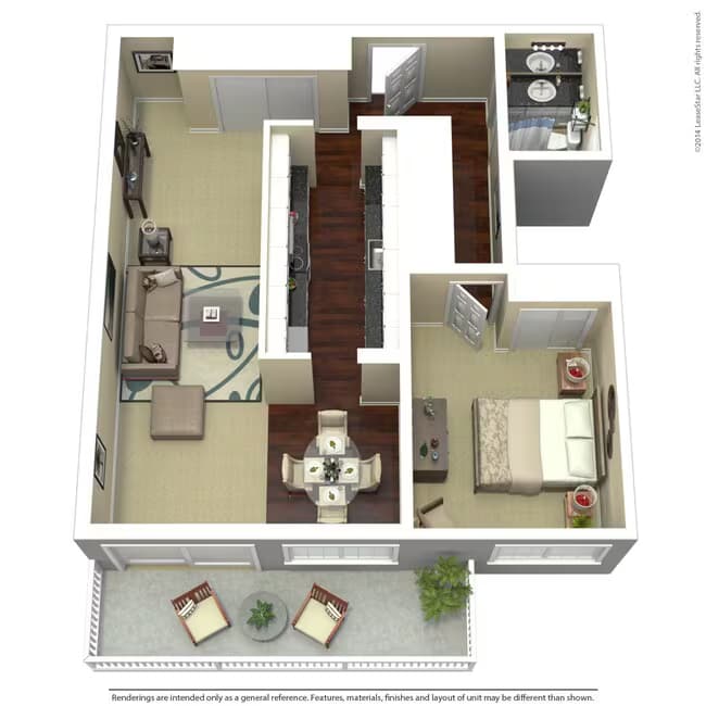 One Bedroom A floor plan
