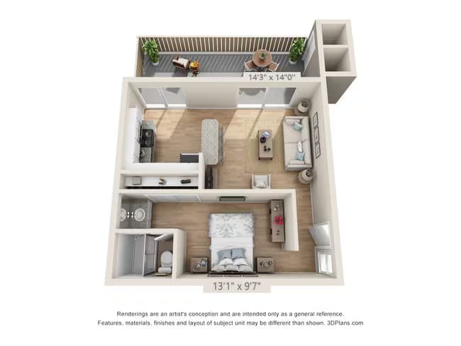 A Junior- One Bedroom floor plan
