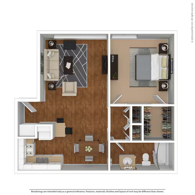Large 1 Bed 1 Bath 102 floor plan